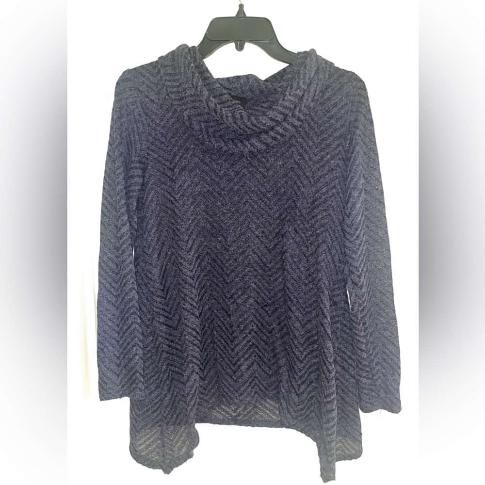 Navy blue cowl neck sweater